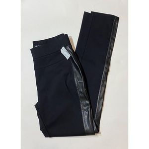 NWT Maurice’s Black Faux leather trim leggings
